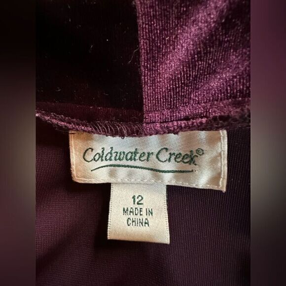Comfort and glamour beaded velvety loungewear open card. Coldwater Creek size 12 - Picture 9 of 13